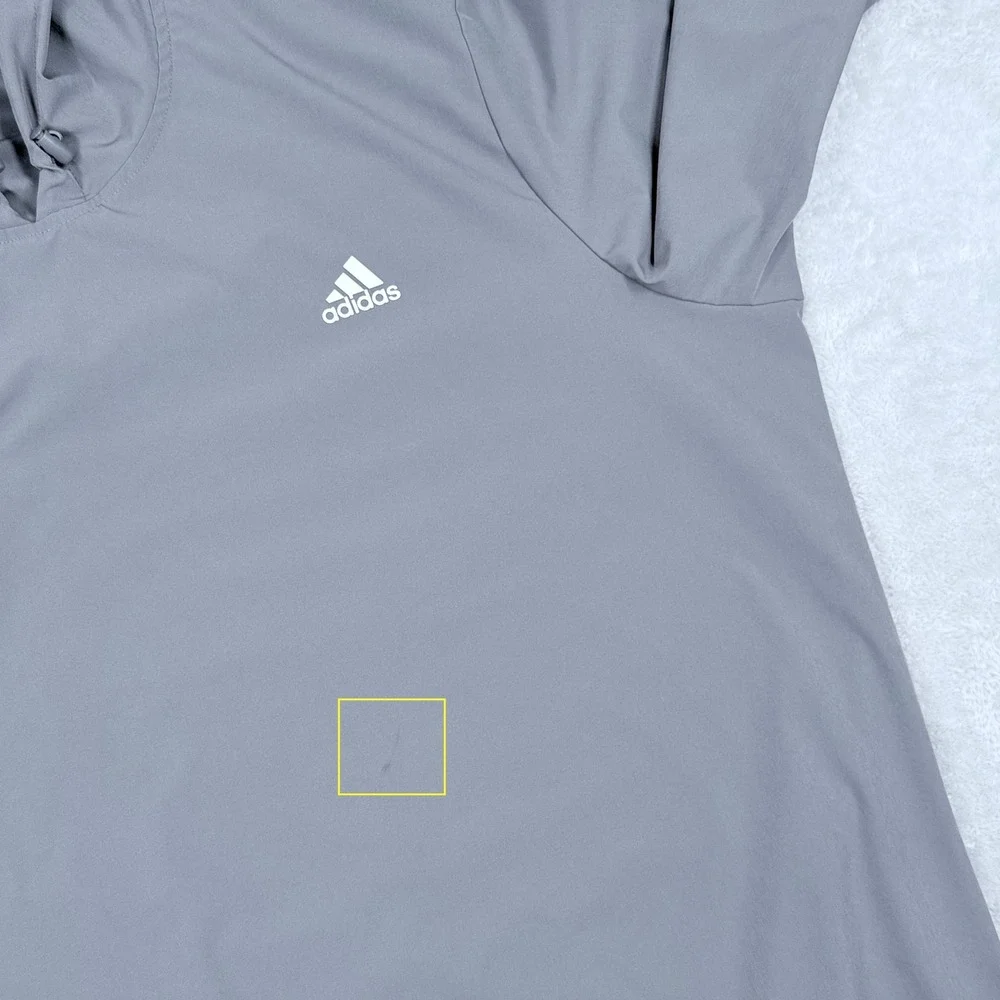 Adidas Golf Windbreaker Hoodie Mens 2XL Grey Pullover Lightweight Sporty Stretch